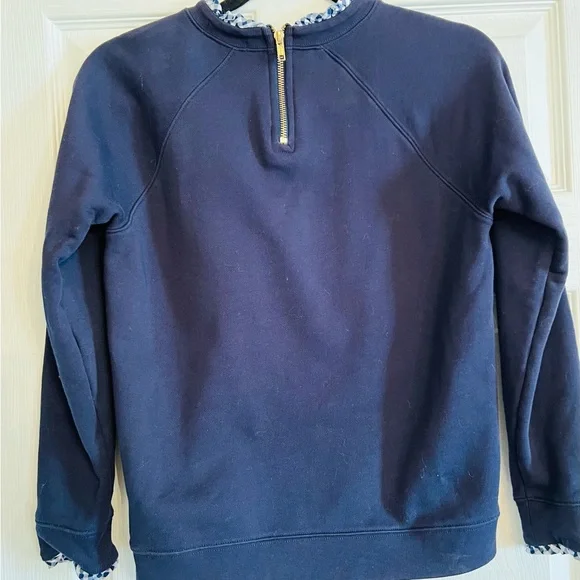 J. Crew Factory Sweatshirt Blue Gingham - Picture 5 of 5